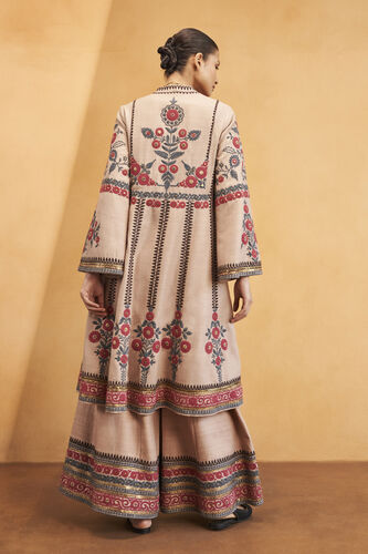 Flowers Of the Forest Zardozi & Cord Silk Kurta Set, Hazelnut, image 2