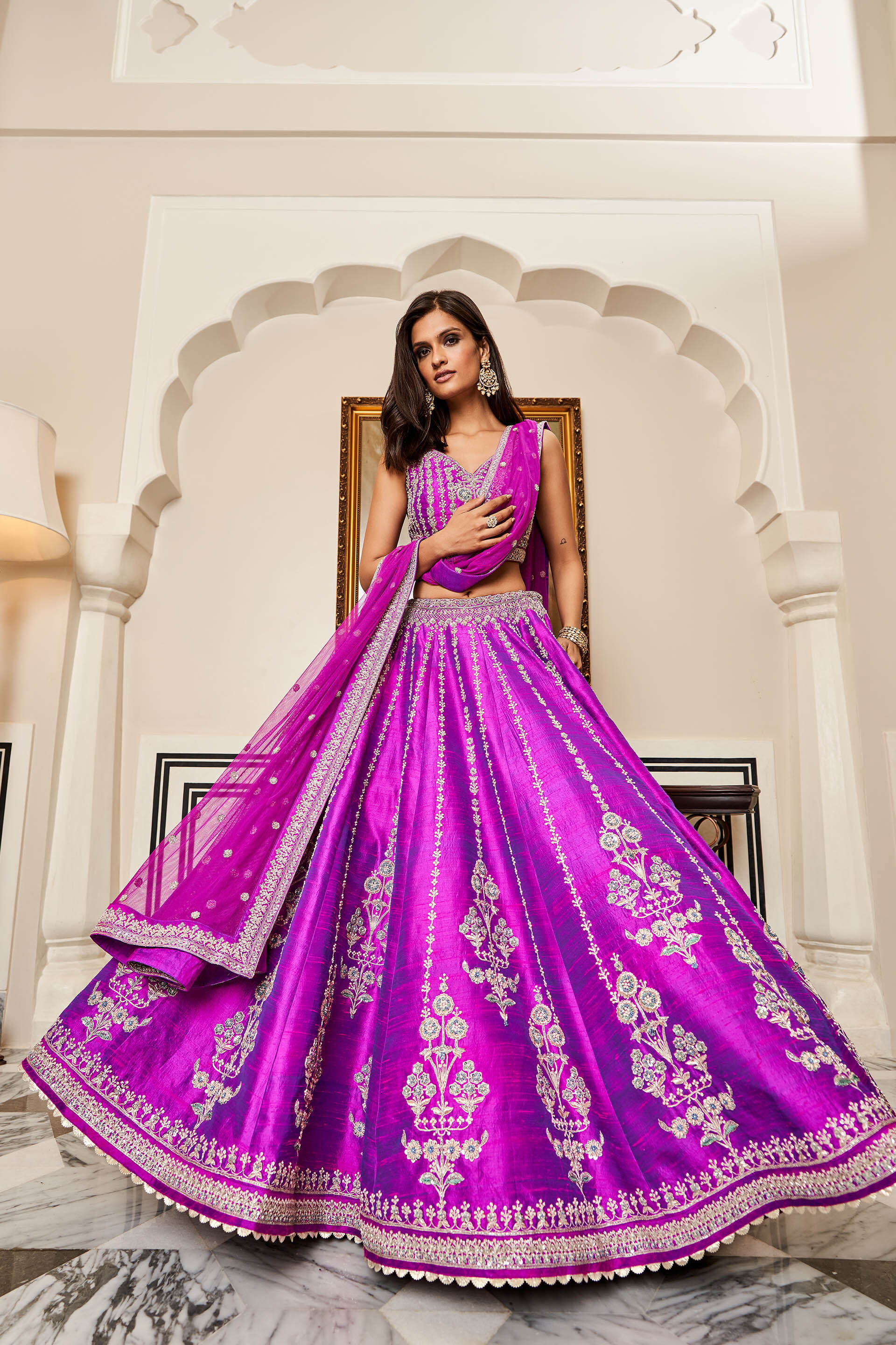 Light Pink Kanchipuram Silk Zari Weaving South Indian Half Saree Lehenga  for Wedding in USA, UK, Malaysia, South Africa, Dubai, Singapore