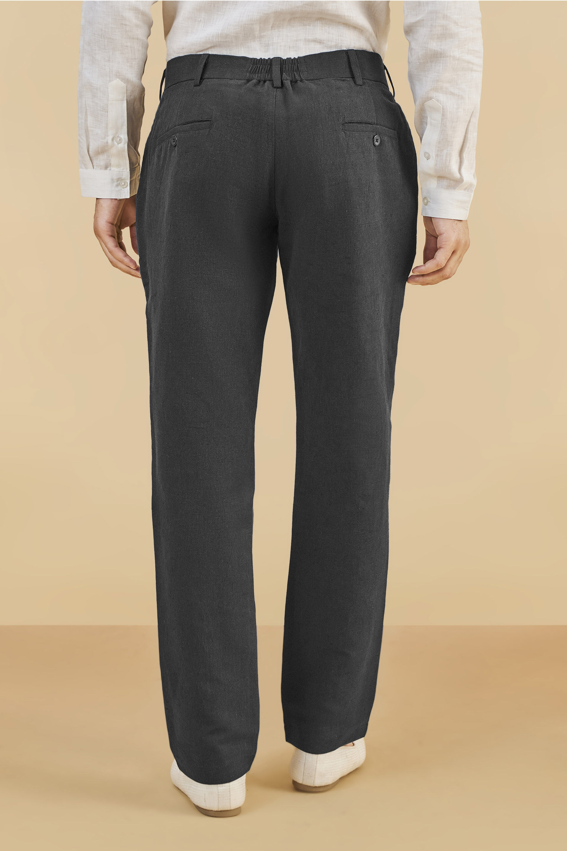 Trousers | Womens COS PLEATED LINEN PANTS dark navy ~ Theatre Collective
