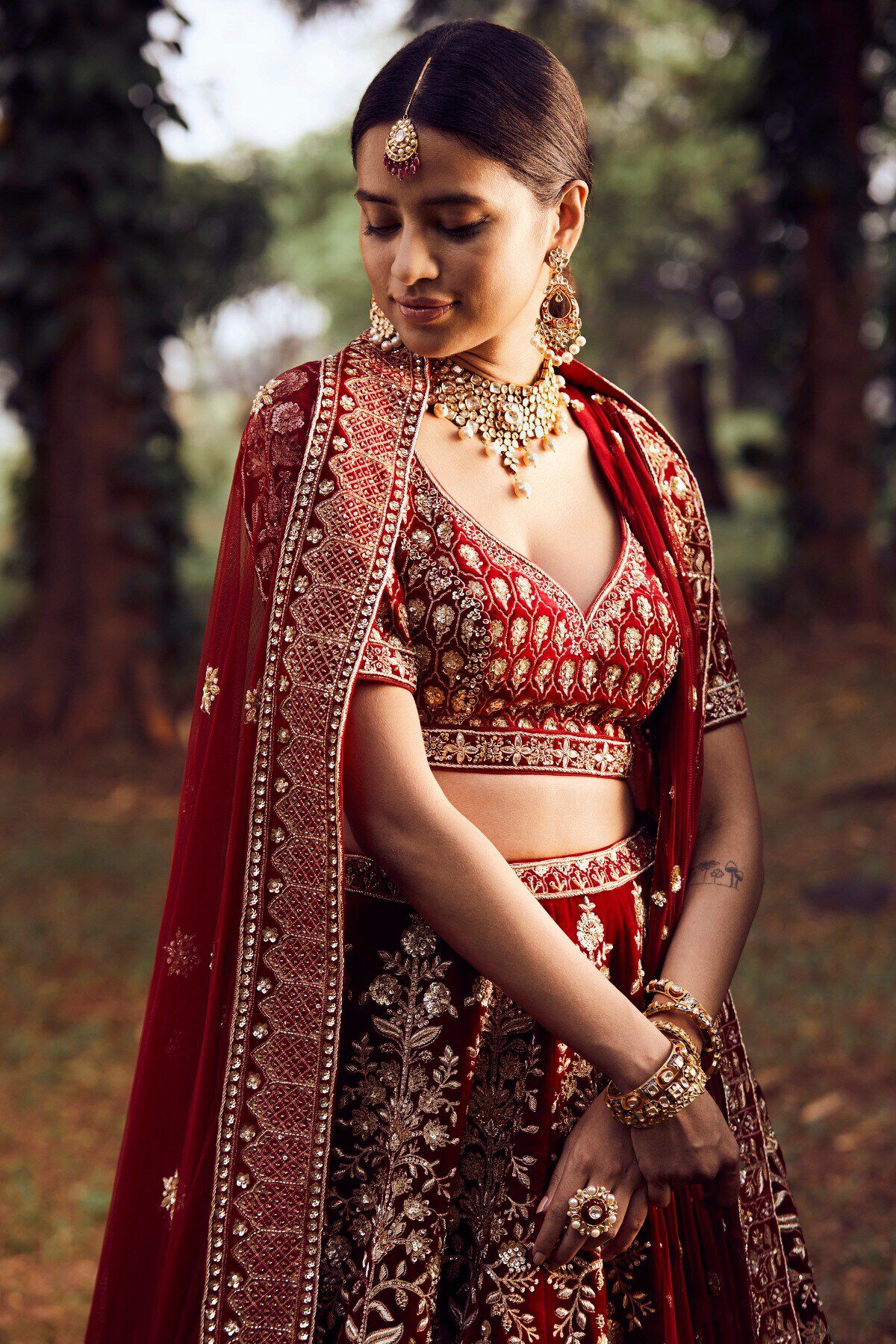 Buy Bridal Red Amari Lehenga Online From Anita Dongre