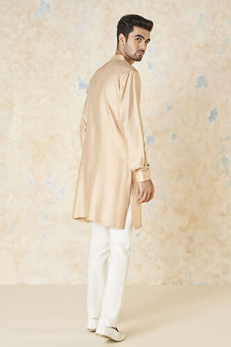 Sazil Silk Kurta, Peach, image 3