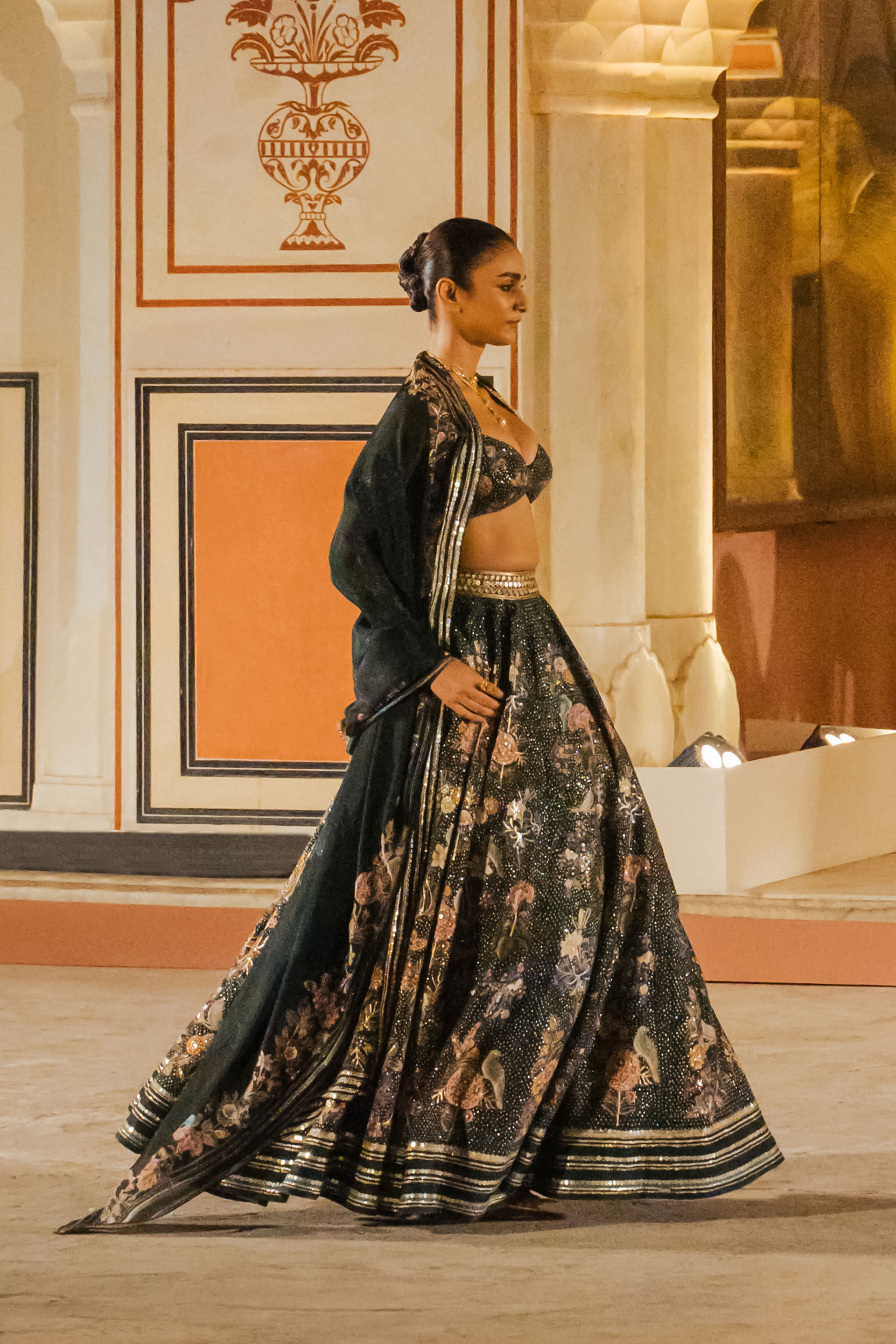 BLACK AND GOLD BRIDAL LEHENGA – Sahil Exclusive