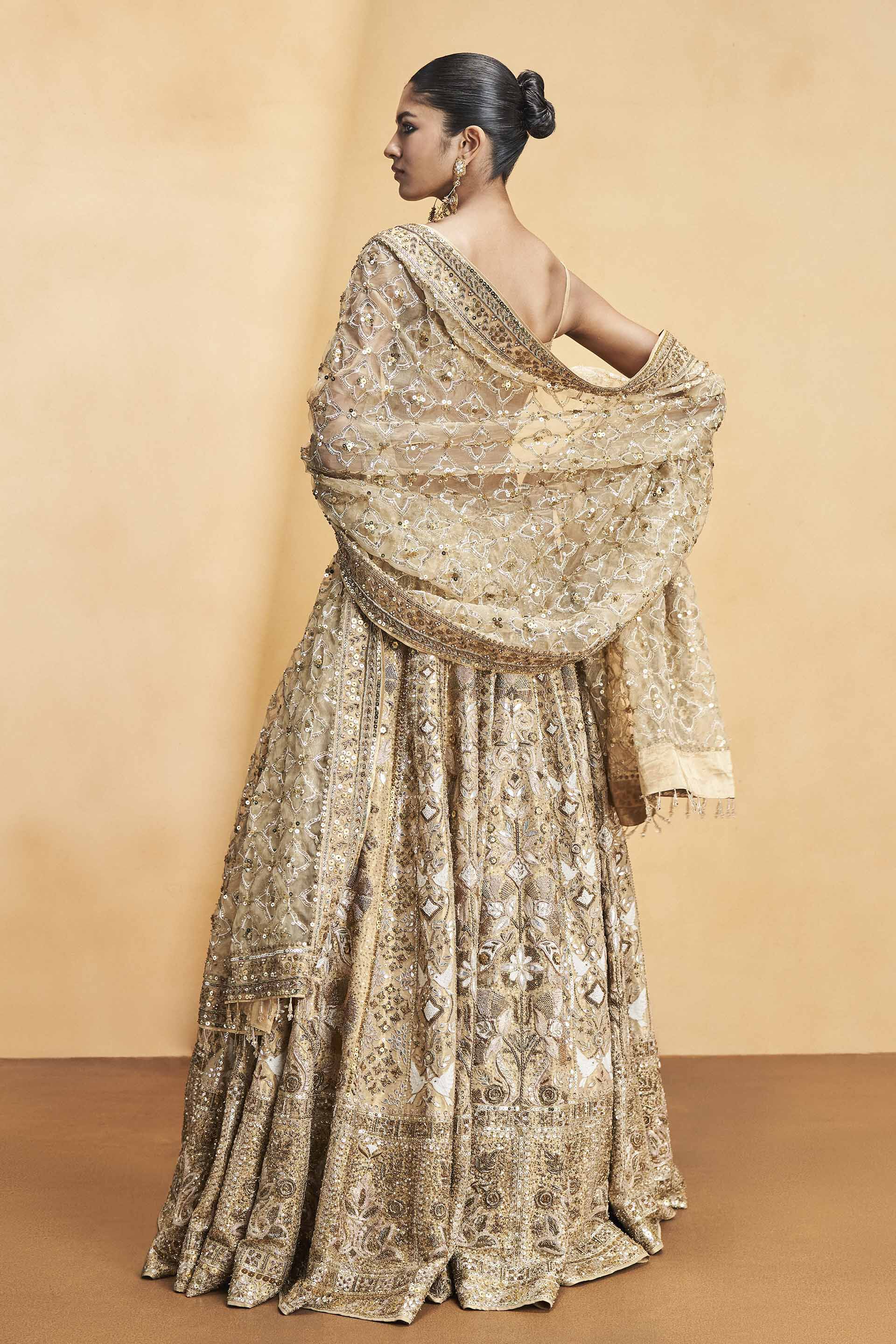 Buy Bridal Hymn Of The Forest Lehenga - Gold Online from Anita Dongre