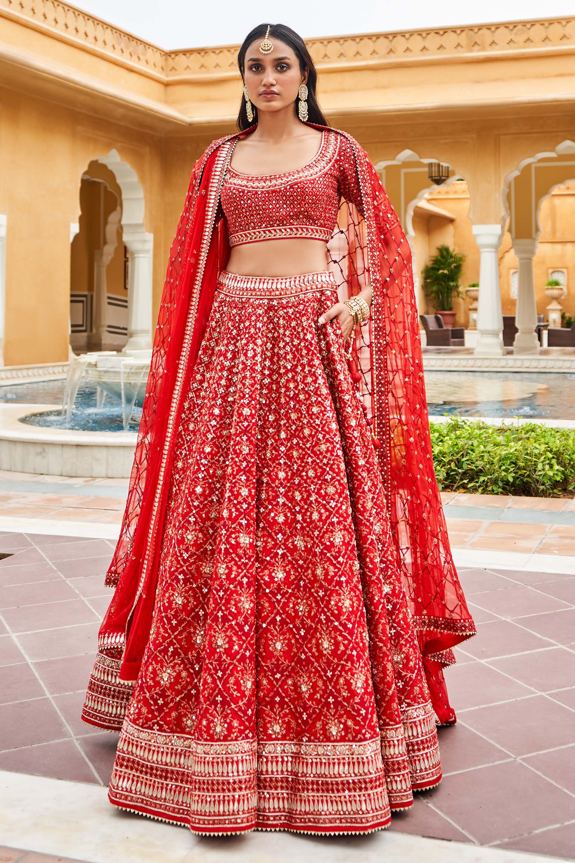 Buy Amreen Lehenga - Red Online for Women from Anita Dongre