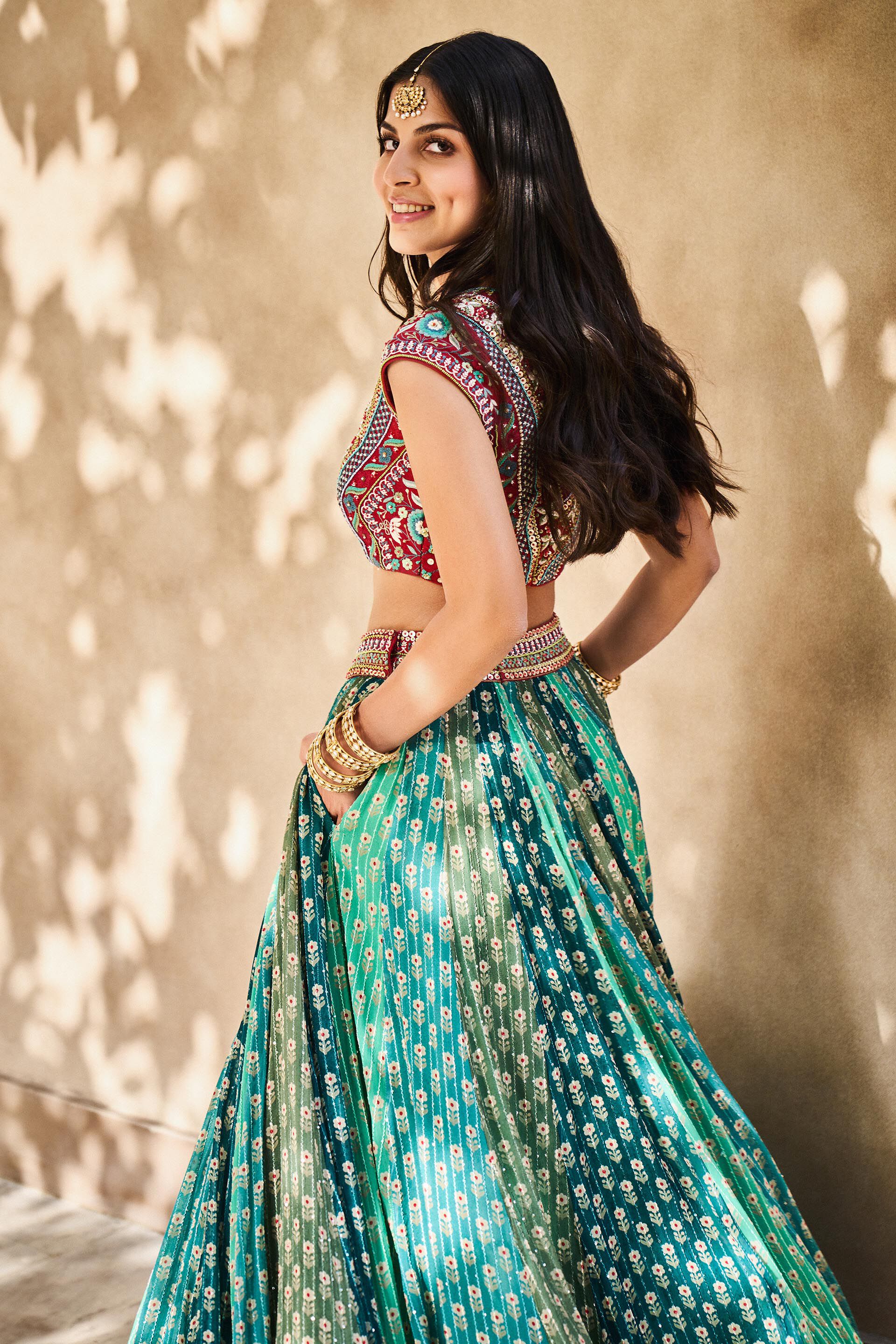 Buy Inina Chanderi Lehenga Set online in India at Best Price | Aachho