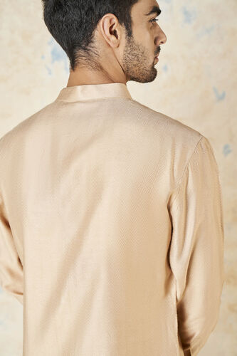 Sazil Silk Kurta, Peach, image 6