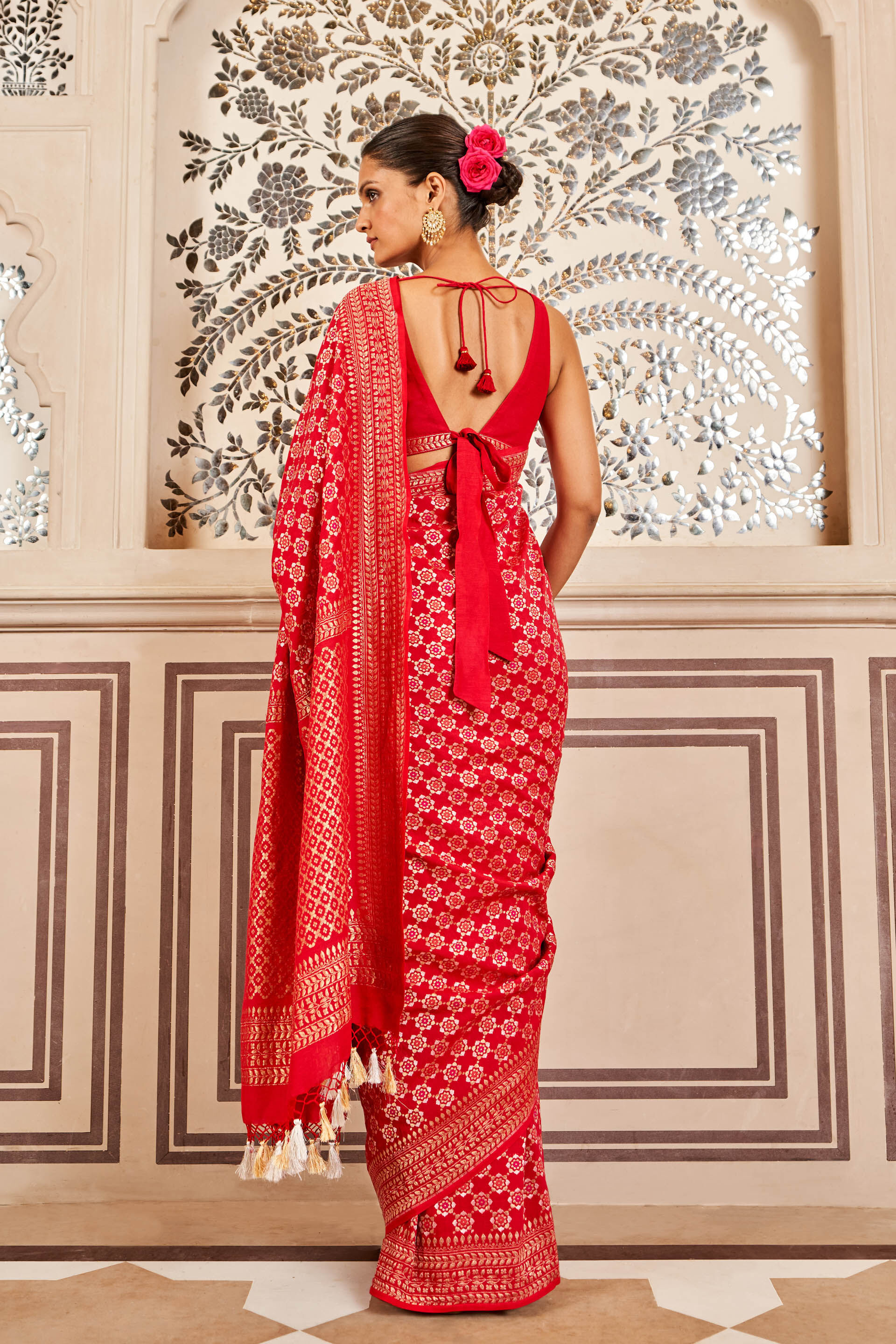 Latest Banarasi Silk Red Wedding Wear Saree |SARV112379
