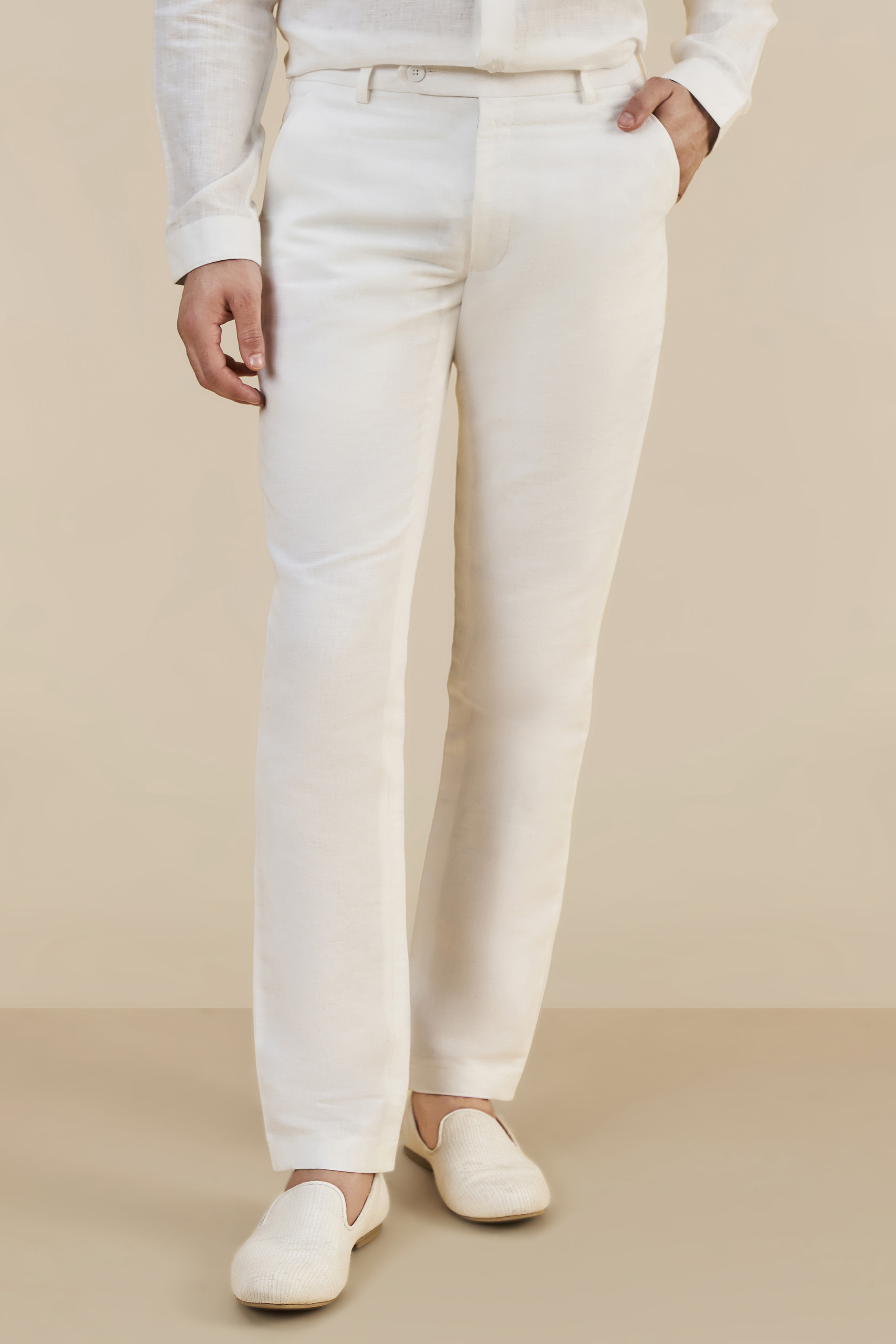 Lauren Ralph Lauren Adriarie Linen Trousers, White, 8