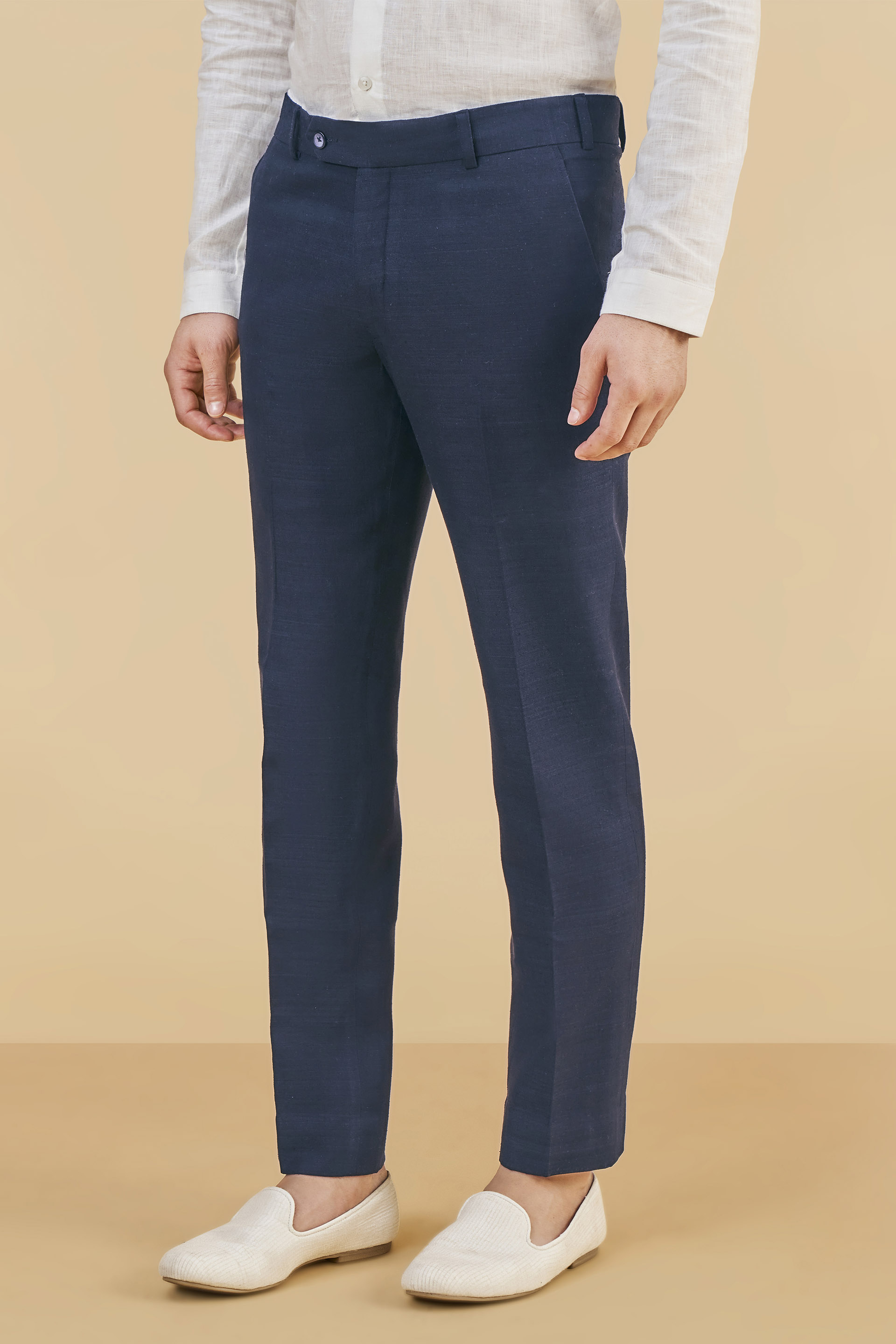 Palazzo Trousers with Side Slits in Light Blue Silk Charmeuse with Gin –  STEF MOUCHIE
