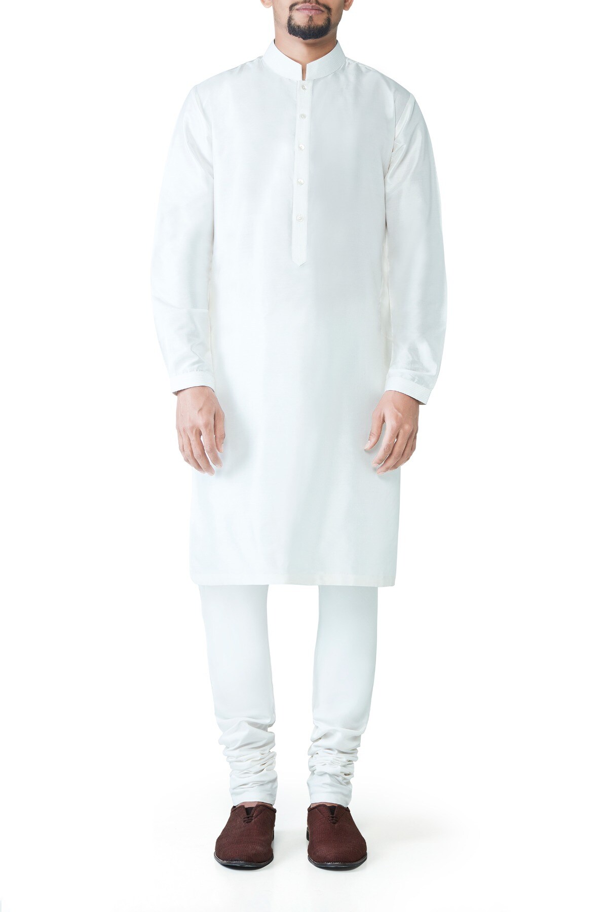 Men's off-white Cotton Silk Churidar– Burooj Online